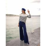 Styleboom X Peraluna MARLENE TROUSER Düğme Detaylı Rahat Kesim Kadın Triko Pantolon Lacivert