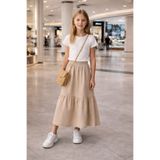 STYLENEST 10-15 Yaş Kız Çocuk Uzun Lastikli Bel Etek – Rahat Yazlık,