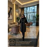 STYLENEST Kadın Uzun Şişme Yelek Kapüşonlu Kürk Detaylı Fermuarlı Kışlık Tesettür Yelek