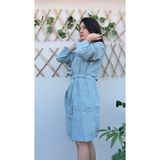 Stylish Home 4 Katlı %100 Pamuk Muslin Bornoz - L - XL - Nil Yeşili
