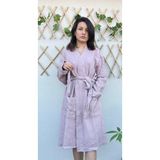Stylish Home 4 Katlı %100 Pamuk Muslin Bornoz - S - M - Gülkurusu