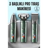 Stylmenplus 3 Başlıklı Profesyonel Saç ve Sakal Bakım Seti Vücut, Burun ve Kulak Tüy Alma