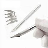 Stylmenplus Metal Kretuvar Bıçağı Neşter Tipi Hassas Kesim Maket Bıçağı 5 Yedek Uçlu - Çok Renkli