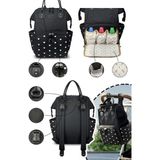 Stylo x Pro Anne Bebek Sırt Çantası Omuz Çantası ve Biberon Çantası 3 Lü Set ( Sıyah ) - Siyah