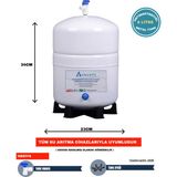 Su Arıtma Cihazı Tankı 8 Lt. (2,2 GALON) Paslanmaz Metal Tank - Tank Vanası Ve Ayak Hediyeli