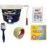 Su Bazlı Amerikan Panel Kapı Boyası Kokusuz 0,75 Lt + Boyama Seti - Kum Beji - 0.75 lt Panel Boyası +Boyama Seti