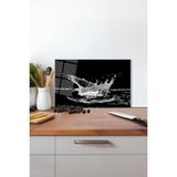 Su Dalgası Cam Kesme Tahtası, Silikon Ayaklı, Isıya Kırılmaya Dayanıklı, Sunum Kesim Tablası - 30 x 45 cm