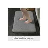 Su Emici 3'Lü Peluş Kaymaz Taban Banyo Klozet Paspas Takımı (60X100-60X40-60X60(Yuvarlak))