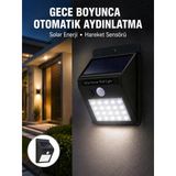 Su Geçirmez 20 Led Solar Aydınlatma | Dış Mekan İçin Pır Hareket Sensörü İle Akıllı Işık Yeni Nesil - Lisinya