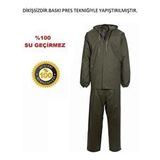 Su Geçirmez Balıkçı Takım Yağmurluk - Avcı - Balıkçı - Çiftçi - Sulama - %100 Su Geçirmez - Pvc - Haki