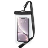 Su geçirmez cep telefonu kılıfı, iPhone 16/15 Pro Max ve Galaxy S24+/S23 7 inç su geçirmez cep telefonu kılıfı, kordonlu, IPX8 plaj seyahati, plaj ihtiyaçları, siyah, 1 paket