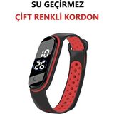 Su Geçirmez Çocuk Dijital Kol Saati, Dokunmatik, Çift Renkli, Yumuşak Kordon - 02S-Kahverengi - Büyük Beden - Seçenek 1