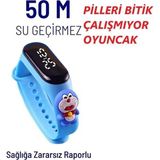 Su Geçirmez Dijital Çocuk Kol Saati, Renkli Figürlü, Slikon Kordon - 02S-Kahverengi