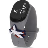 Su Geçirmez Dijital LED Çocuk Kol Saati, Eğlenceli ve Şık Tasarım - Antrasit - 35 - 48 mm - Seçenek 1