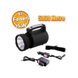 Su Gecirmez El Feneri Sarj Edilebilir Projektor Cree Led El Lambasi 15 W 8000 Mah Beyaz Isik 5 Km