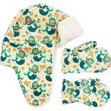 Su Geçirmez Kız Çocuk Bere Eldiven Set 1-4 Yaş Kayak Snowboard Mermaid Denizkızı