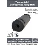 Su Geçirmez Konfor Modeli Taşıma Askılı Çift Taraflı Kamp Zemin Çadır Uyku Matı Siyah Yer Minderi
