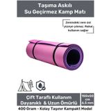 Su Geçirmez Konfor Modeli Taşıma Askılı Çift Taraflı Kamp Zemin Çadır Uyku Matı Yer Minderi - Pembe