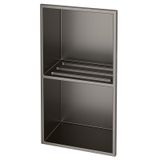 Su geçirmez paslanmaz çelik duş rafı, şampuan ve banyo malzemeleri için kırmızı niş düzenleyici, entegre raf (G x D x Y) 28 x 12,5 x 70 cm, modern banyo saklama kutusu