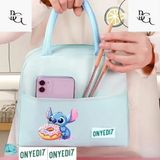 Su Geçirmez Sıcak & Soğuk Koruma Sağlayan Termal Yemek & Beslenme Çantası - Mavi Donut Stitch
