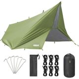 Su Geçirmez Tarp Tente Gölgelik Örtü, 4 Mevsim Taşınabilir Örtü Branda Çok Işlevli Outdoor Açık Hava Kamp Seyahat Tente Branda Barınak Yağmurluk, Güneşlik Gölgelik Çadır 300X400 cm - Yeşil