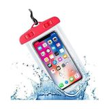 Su Geçirmez Telefon Kılıfı - Ipx8 Deniz Havuz Altı Için Universal Waterproof Telefon Kılıfı | Askılı ve Dokunmatik Ekran Uyumlu (Kırmızı) - Çok Renkli - Standart