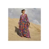 Su Koleksiyon PHUKET ÇİÇEK DESENLİ VİSKON KAFTAN ELBİSE