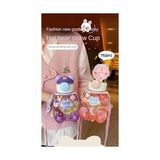 Su Matarası Boyun Askılı Suluk Renkli Çizgi Film ve Desenli Karakterler Çocuklara Özel Taşıması Kolay Okulda Piknikde Kullanıma Uygun 750ML Crk2 (Pembe) - Option-1 - 12M-Krem