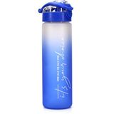 Su Matarası Tritan Geniş Ağız Su Şişesi Gradient Type Spor Matarası Suluğu Bpasız 630 ml Mavi 0111 - 1 Adet