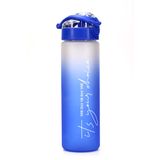 Su Matarası Tritan Geniş Ağız Su Şişesi Gradient Type Spor Matarası Suluğu BPAsız 630 mL Mavi 0111