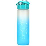 Su Matarası Tritan Geniş Ağız Su Şişesi Gradient Type Spor Matarası Suluğu Bpasız 630ML Turkuaz 0111 - 1 Adet