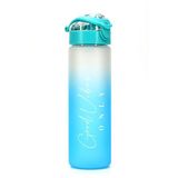Su Matarası Tritan Geniş Ağız Su Şişesi Gradient Type Spor Matarası Suluğu BPAsız 630mL Turkuaz 0111