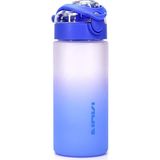 Su Matarası Tritan Geniş Ağız Su Şişesi Gradyan Spor Matarası Suluğu Bpasız 500 ml Mavi 010 - Çok Renkli