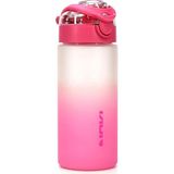 Su Matarası Tritan Geniş Ağız Su Şişesi Gradyan Spor Matarası Suluğu Bpasız 500 ml Pembe 0109 - Çok Renkli