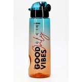 Su Matarası Tritan Geniş Ağız Su Şişesi Grafiti Spor Matarası Suluğu Bpasız 800 ml Mavi 0104 - Çok Renkli