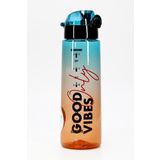 Su Matarası Tritan Geniş Ağız Su Şişesi Grafiti Spor Matarası Suluğu BPAsız 800 mL Mavi 0104