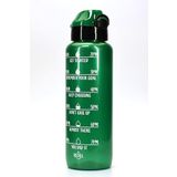 Su Matarası Tritan Geniş Ağız Su Şişesi Motivasyon Spor Matarası Suluğu BPAsız 1000 mL Yeşil T0103