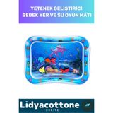 Su Oyun Matı Tummy Time Emekleme Dayanıklı Sızdırmaz Bebek Aktivite Oyuncağı Emekleme Yatak Minder - Tek Ebat