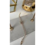 SU PERİSİ TAKI BİJUTERİ Çelik Gold Baget Taşlı Su Yolu Bileklik
