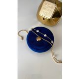 SU PERİSİ TAKI BİJUTERİ Çelik Gold Inci Ve Kalp Detaylı Halhal