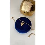 SU PERİSİ TAKI BİJUTERİ Çelik Gold Kalp Ve Zirkon Taş Detaylı Halhal