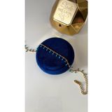 SU PERİSİ TAKI BİJUTERİ Çelik Gold Mavi Mineli Çubuk Halhal