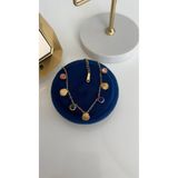 SU PERİSİ TAKI BİJUTERİ Çelik Gold Renkli Zirkon Taşlı ve Midye Detaylı Halhal