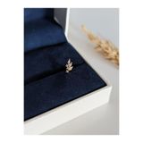 Su Perisi Takı Bijuteri Cerrahi Çelik Gold Zirkon Taşlı Yaprak Model Piercing Tragus