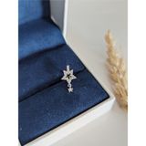 Su Perisi Takı Bijuteri Cerrahi Çelik Gümüş Zirkon Taşlı Yıldız Piercing , Tragus