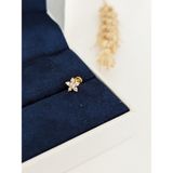 Su Perisi Takı Bijuteri Cerrahi Çelik Zirkon Taşlı Papatya Piercing , Tragus - Gold