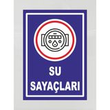 Su Sayaçları - Uyarı Tabela Levhası 24X34 cm Polikarbon - 24 x 34 cm