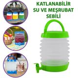 Su Sebili Ayran Meşrubat Içecek Bidonu Sebil Katlanabilir Musluklu Termos Çeşmeli Körüklü 5.5 Litre