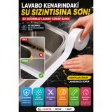 Su Sızdırmaz Lavabo Kenar Bandı 3.2 Metre Beyaz Mutfak Banyo Küvet Klozet Derz Koruma Bandı