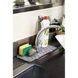 Su Tutucu Musluk Matı Mutfak Ve Banyo Için Koruyucu Musluk Ve Lavabo Matı. Plastik Gri
